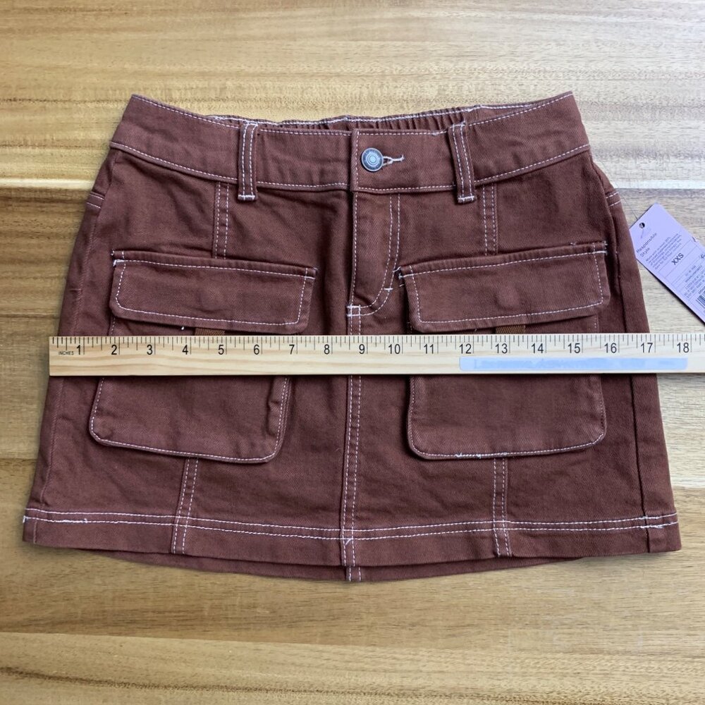 Wild Fable Womens Brown Mini Skirt With Pockets Size XXS - Picture 6 of 13